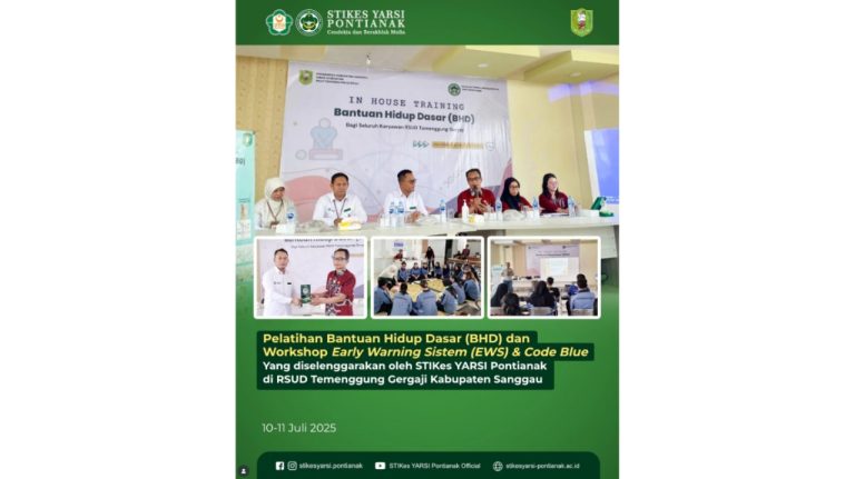 STIKes YARSI Pontianak Selenggarakan Pelatihan BHD dan Workshop EWS & Code Blue di RSUD Temenggung Gergaji