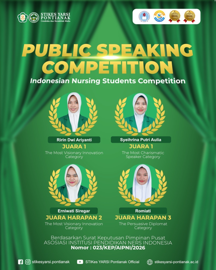 Mahasiswa STIKes YARSI Pontianak Borong 11 Prestasi pada Kompetisi AIPNI 2026, Berjaya di Lima Cabang Lomba